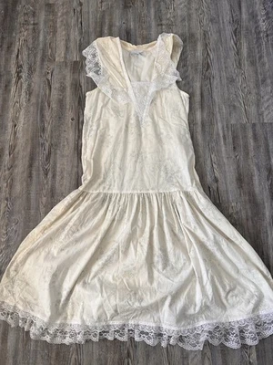 Vestido Gunne Sax Jessica McClintock Blanco Años 80 Encaje Marinero Babero De Colección Talla 9 Foto 1 de 4