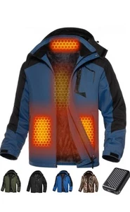 Wulcea Graphene Heated Jacket for MenFur Lined with Large Capacity Battery Pack - Picture 1 of 4