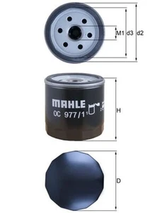 Filtro de aceite MAHLE OC 977/1 filtro de rosca para VW AUDI SKODA SEAT CUPRA GOLF UP A3 - Imagen 1 de 7