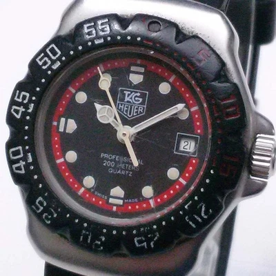 Reloj Pulsera TAG HEUER Formula 1 Profesional WA1414 Fecha 200m Cuarzo Negro Rojo Foto 1 de 4