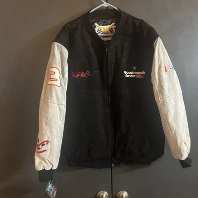 Vintage Jeff Hamilton NASCAR Dale Earnhardt #3 Goodwrench Suede Jacket XL NWT GM - Image 1 of 4