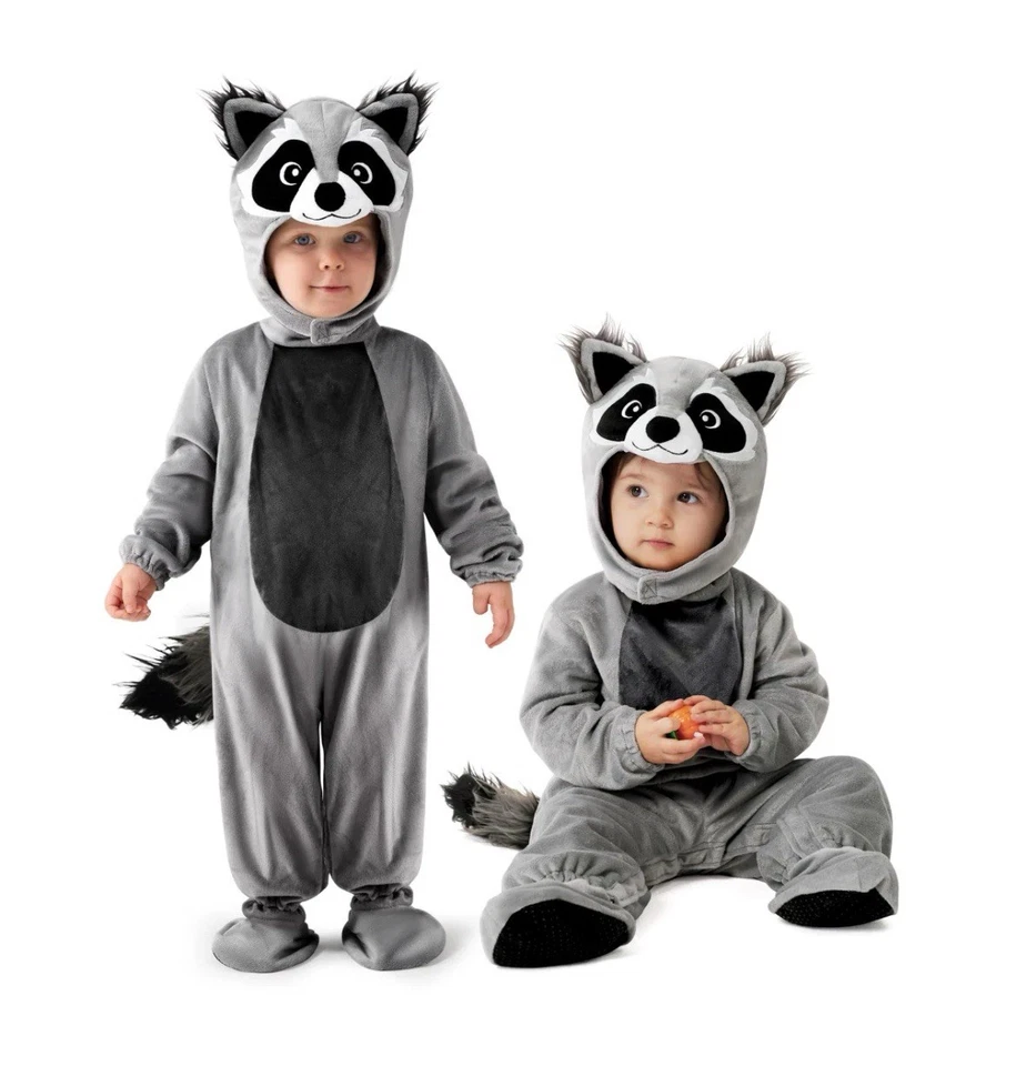 Disfraz de mapache niño talla 12-18 meses / 1 mono, arnés y fundas para zapatos Foto 1 de 2