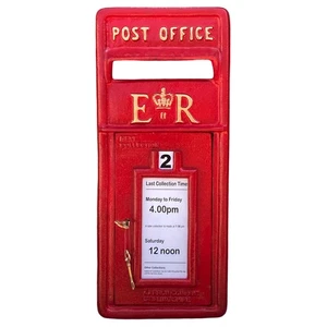 British ER II Mailbox Front in Red Cast Aluminum Post Office Replica - Picture 1 of 3