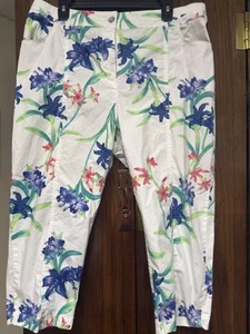Chico’s Tropical Print Capri Pants Size 2 - Picture 1 of 2