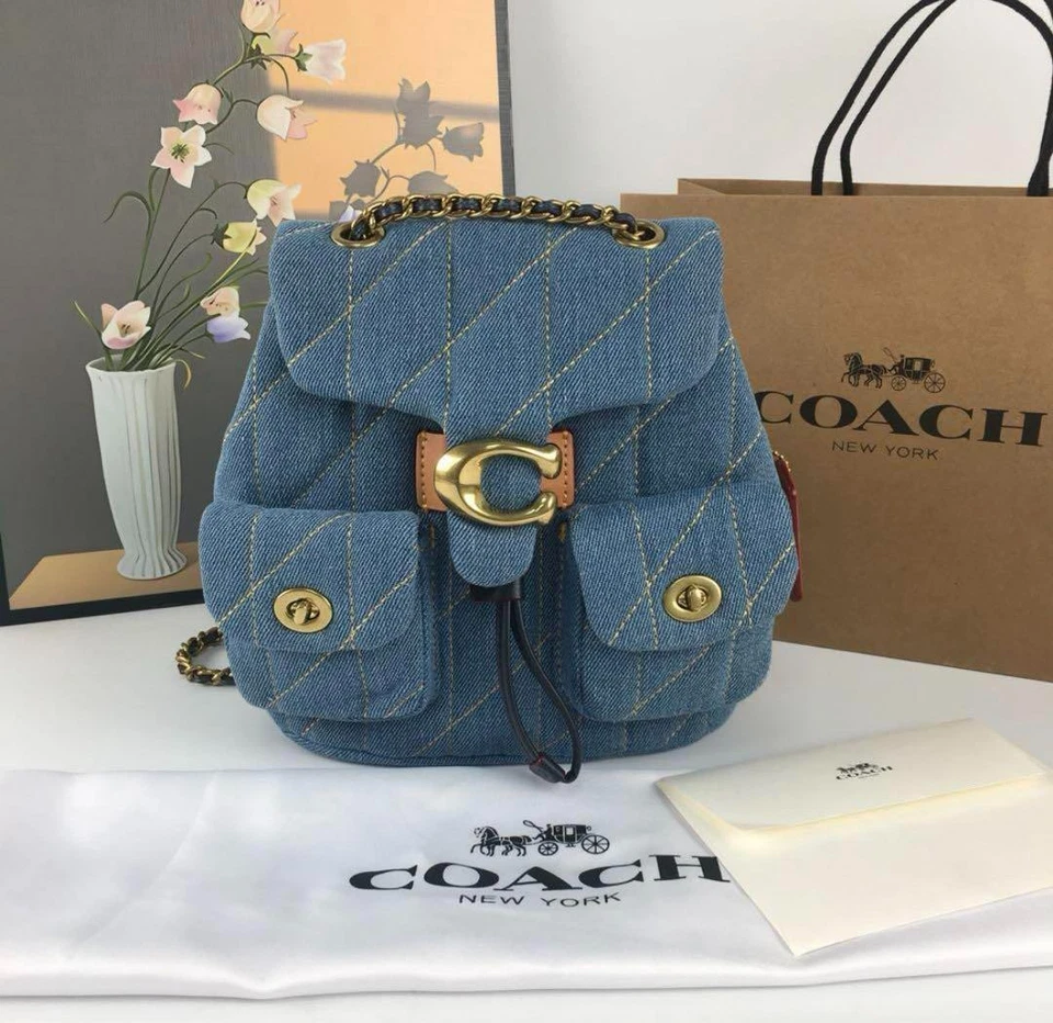 COACH CZ747 Tabby女式绗缝牛仔风格Nappa皮革背包 — 第 1/4 张图片