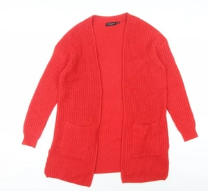 Brave Soul Women's Red Open Front Cardigan S Open Knit Casual - Picture 1 of 12