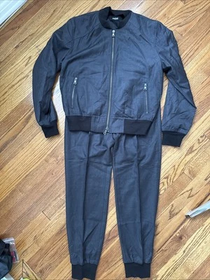 Frere Men's Gray Classic Bomber Jacket And Pants Suit Custom Size M Chest 44 - Image 1 of 4