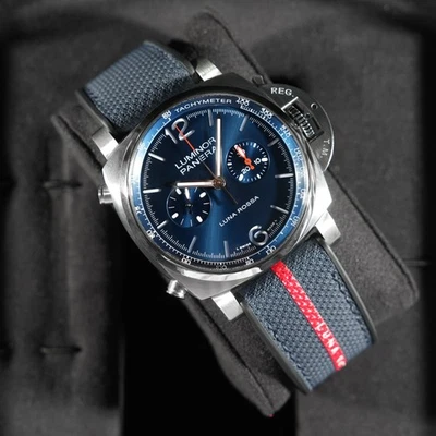 Panerai Luminor Chrono Luna Rossa 44mm Blue PAM01303 - Complete Set Box & Papers - Image 1 of 4