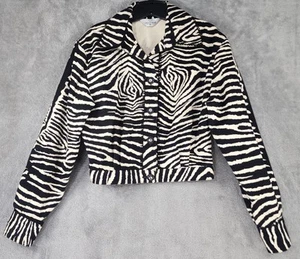 Opal by Lorraine Wardy Jacket Womens Small Black Cream Zebra 90s Retro Vintage - Picture 1 of 15