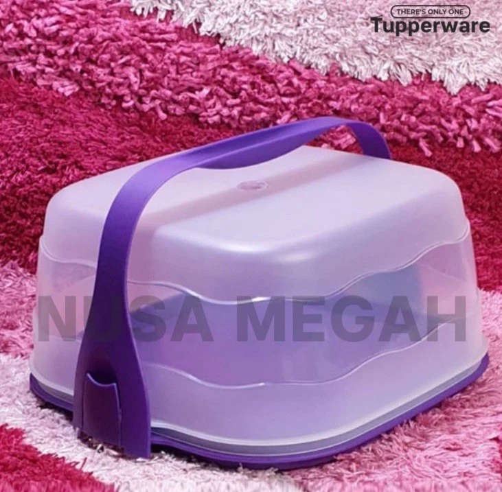 Tupperware Contenitore per Torte Contenitore per Torte Viola con Maniglia di Trasporto Nuovo - Immagine 1 di 1