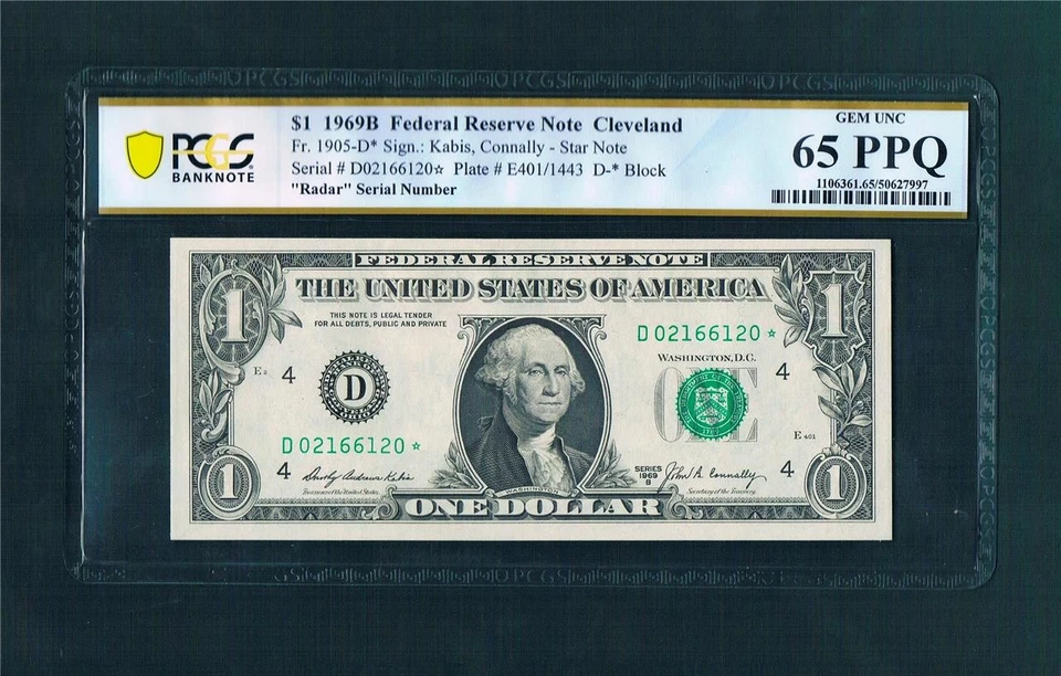 $1.00 1969B FRN Cleveland "RADAR(DO216612O*)STAR"Note~Brand New PCGS-65PPQ.!! - Image 1 of 1
