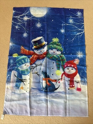 Large Snowman Garden Flag Double Sided, NWT Christmas Holiday Winter 28x40 - Image 1 of 2