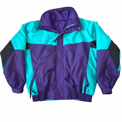 Columbia Mens 3 in 1 Radial Sleeve Coat L Neon Colorblock Reversable 90s Vintage - Image 1 of 4