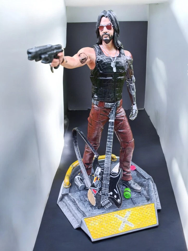 Figura Fanart Johnny Silverhand Pintado con aerógrafo 9,8 pulgadas Foto 1 de 4