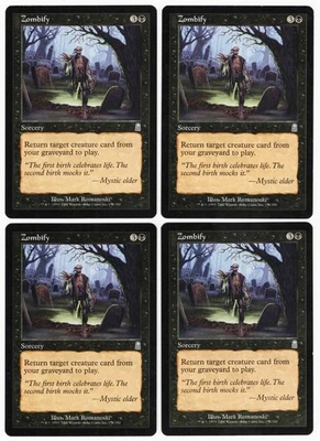 Zombify x4 4x 2001 Odyssey PLAYSET Black Uncommon Sorcery MTG NM AZ1 - Image 1 of 2