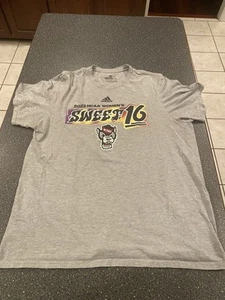 NCSU Wolfpack Adidas Sweet 16 Gray T-shirt XL - Picture 1 of 5