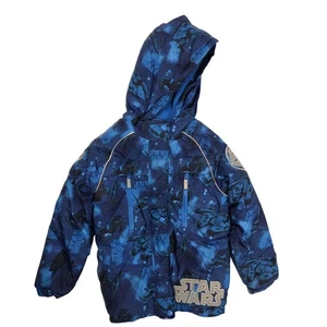 Disney Star Wars Blue Reflective Jacket Hoodie w/ Zip Pockets Boy's Size 7/8 - Picture 1 of 6