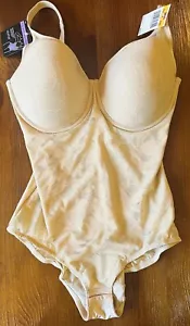Bali 36DD Ultra Light Form Control Underwire Lace Body Shaper Bodysuit 6552 Nude - Picture 1 of 11