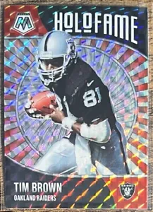2021 Panini Mosaic Tim Brown HoloFame Mosaico Inserto Argento #17 Raiders - Foto 1 di 2