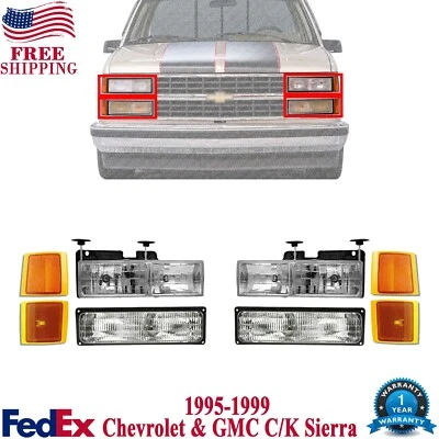 Faros + luces de señal y esquina para Chevrolet 1995-1999 y GMC serie C/K Foto 1 de 4