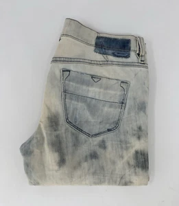 Diesel Livy Jeans W29 L33 Women's Tie-Dye Slim Skinny Straight Denim White/Blue - Picture 1 of 18