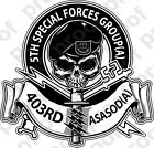 STICKER US ARMY 403RD SPECIAL FORCES SKULL