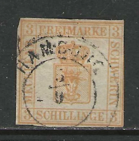 Germany States  1856 MECKLENBURG-SCHWERIN  3 S. issue used, $ 94.00 - Image 1 of 1