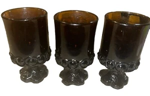 3er Set 5" Tiffin Franziskaner Madeira braun Tee/Wasserkelche Vintage 70er Jahre - Bild 1 von 5