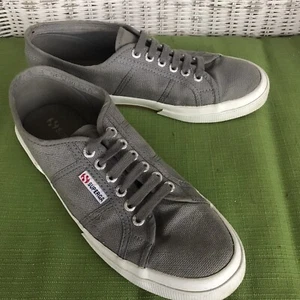 Superga Gray Canvas Men Size 9 Casual Lace Up Shoes Women Size 10.5 EU 42 COTU - Picture 1 of 12
