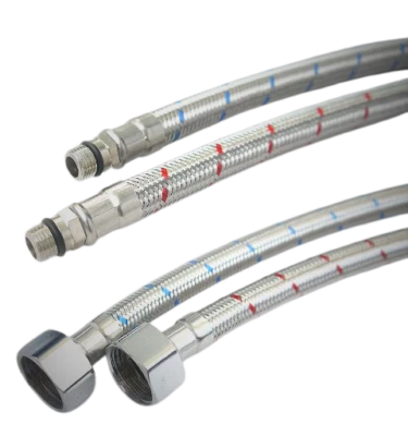 Flessibile Tubo Rubinetto Miscelatore Cucina Bagno INOX 1/2" 10 x 35cm - 2PZ - Immagine 1 di 4