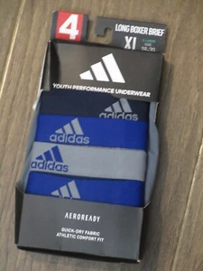 ADIDAS 4-PACK YOUTH AEROREADY LONG BOXER BRIEFS SIZE XL (18-20)  NEW - Picture 1 of 1