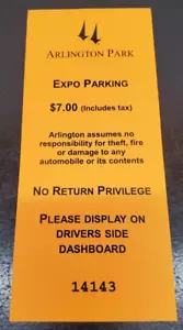 Arlington Park Expo Parking Passes - Closed Racetrack - Pack of 50 - Picture 1 of 4