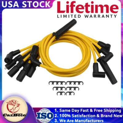 Cables de bujía de carreras de actualización de 8 mm para Chevy GMC Jimmy Safari 4,3 L V6 1996-2007 Foto 1 de 4