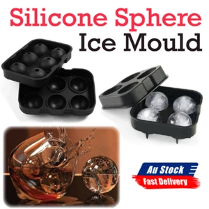 Large Ice Cube Tray Ball Maker Big Silicone Mold Sphere Whiskey Round Mould DIY - Picture 1 of 14