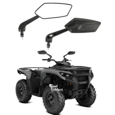 For Can-Am Outlander Pair Black 8mm/10mm ATV Motorcycle Rearview Side Mirrors US - Image 1 of 4