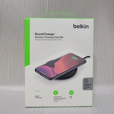 Belkin BoostCharge Wireless Charging Pad - 10W Qi-Certified (WIA001ttBK) - NEW™ - Image 1 of 4