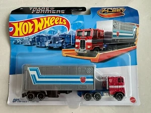 *Bent Card Read* Hot Wheels 1:64 2024 Track Fleet Transformers Optimus Prime - Picture 1 of 4