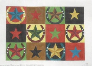 Maggie / Jennifer Brinley Texas Stars on 13 count Handpainted Needlepoint Canvas - Picture 1 of 1