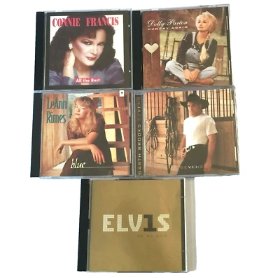 5 COUNTRY MUSIC CD ELVIS DOLLY PARTON GARTH BROOKS LEANN RIMES CONNIE FRANCIS Foto 1 de 4