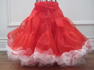 NEW PETTISKIRT TUTU Red White Skirt Dress Ruffles Dance Girl dress up costume - Picture 1 of 3