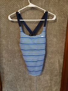 Nike Women's SWIM Striped V-Back Tankini Top NESSA257-440 (SMALL) NWT MSRP $54 - Picture 1 of 5