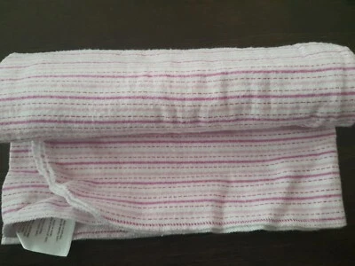 Koala Baby striped Receiving Blanket Flannel White Pink 2013 baby r us lovey - Image 1 of 4
