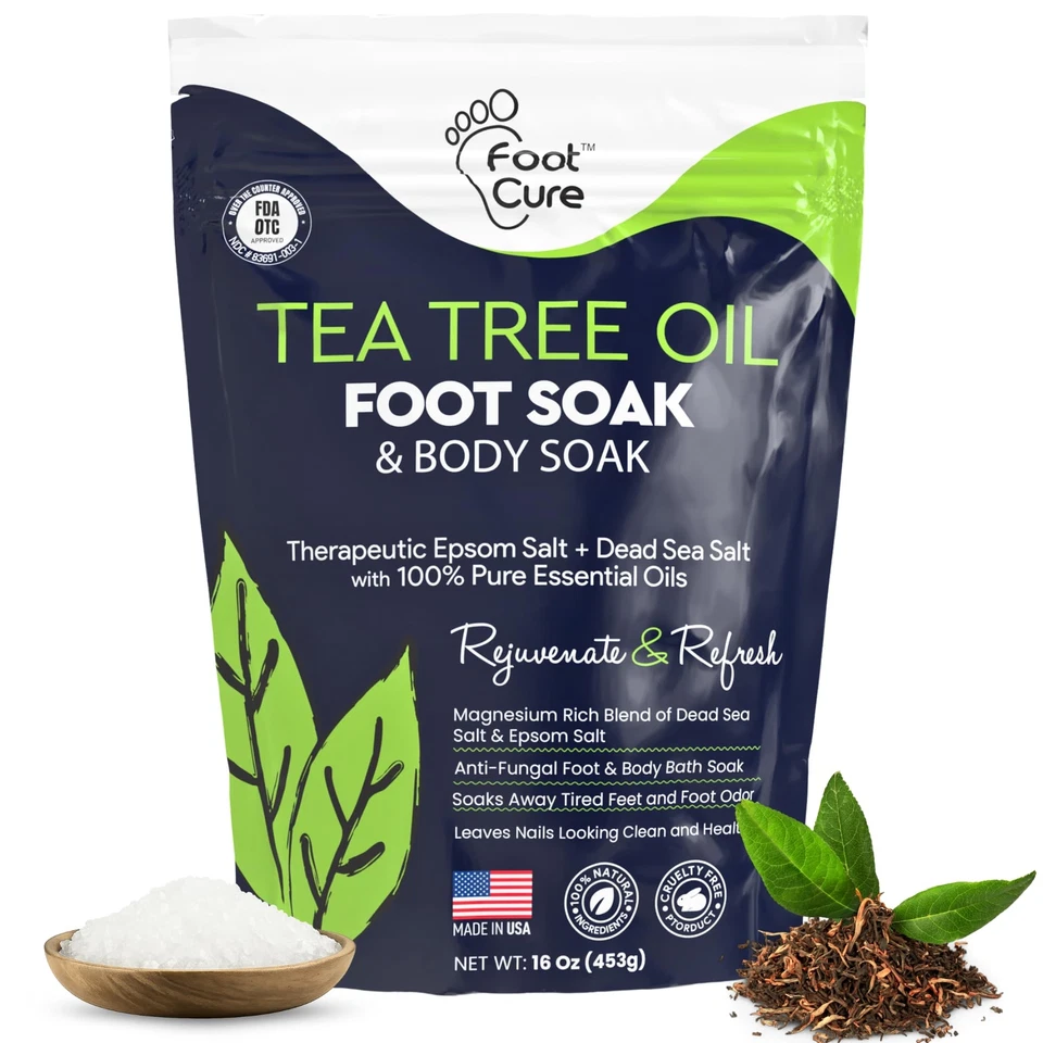 Foot Cure Tea Tree Oil Soak With Espsom Salt - Extra Strength Formula-heals Fast