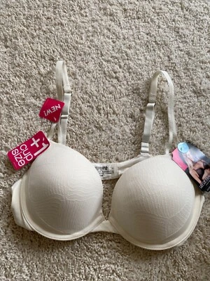 Sujetador push up de encaje Lily of France marfil 34C correas convertibles +1 talla de copa Foto 1 de 4
