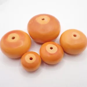 5 piezas Grandes Preciosas Antiguas Focales Africanas Tipo ""ámbar"" Imitación Cuentas Comerciales Bienestar - Imagen 1 de 7