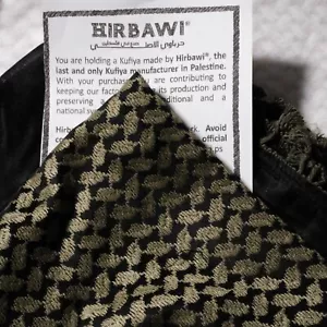 Hirbawi Kufiya Keffiyeh - Original Kufiya Handmade in Palästina - Green Black - Bild 1 von 14