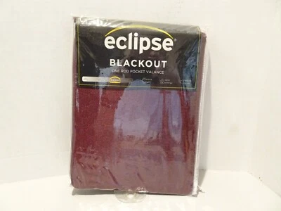 Eclipse Canova Rod-Pocket Blackout Valance Burgundy 21"x42" NEW - Image 1 of 3