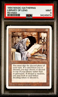 1994 MTG Magic the Gathering Revised Library of Leng WOTC PSA 9 Mint POP 11 - Image 1 of 4