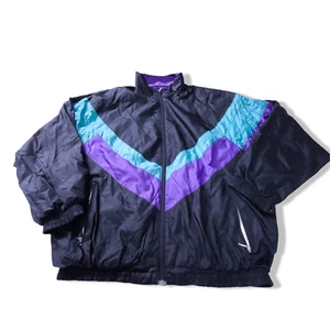 Vintage Black Colorblock windbreaker full zip track jacket in L/XL|L 31 W26|3883 - Bild 1 von 6
