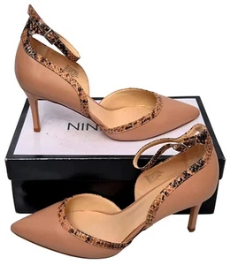 NINE WEST Myjobrock Ladies Taupe 6cm Buckle Heeled Shoes Stiletto UK 7 MRRP £89 - Picture 1 of 9